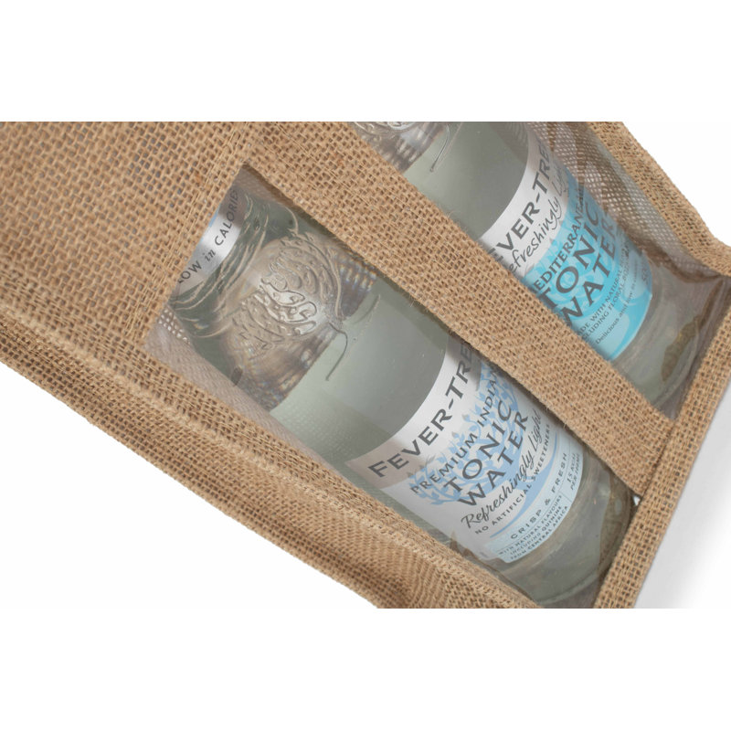 Jute Bottle Carrier Bag, 26cm H x 27cm W x 17cm D