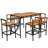 6 - Person Acacia Wicker Patio Dining Set with Rectangular Table