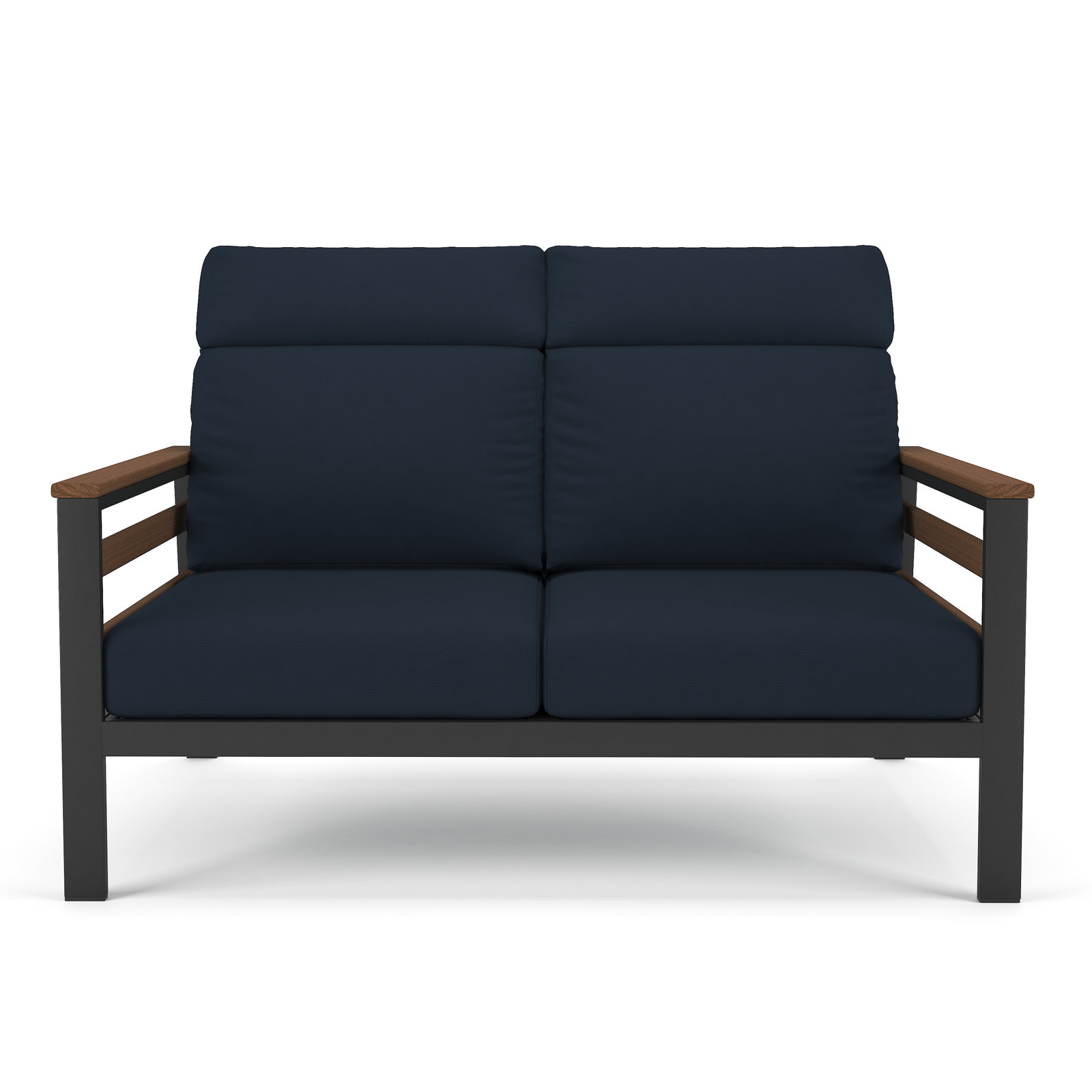 Townsend 55" Sunbrella® Patio Loveseat, Brown, Canvas Navy