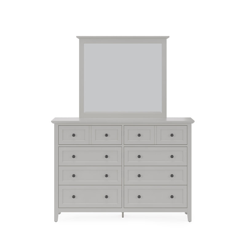 Monza Wood Rectangle Wall Mirror, Elephant Gray