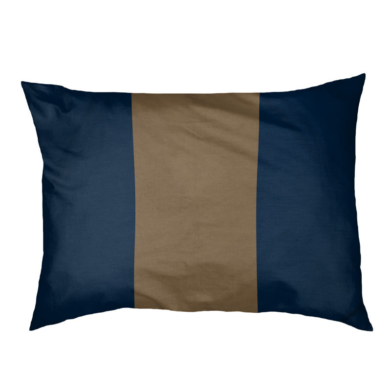 Coussin stylisé à rayures pour équipes de football, Moyen (L 40 po x l 30 po), Bleu / or