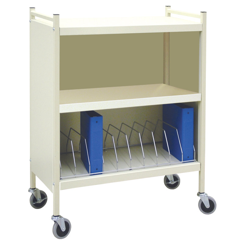 43.75'' H x 34.5'' W File Cart with Wheels, Beige