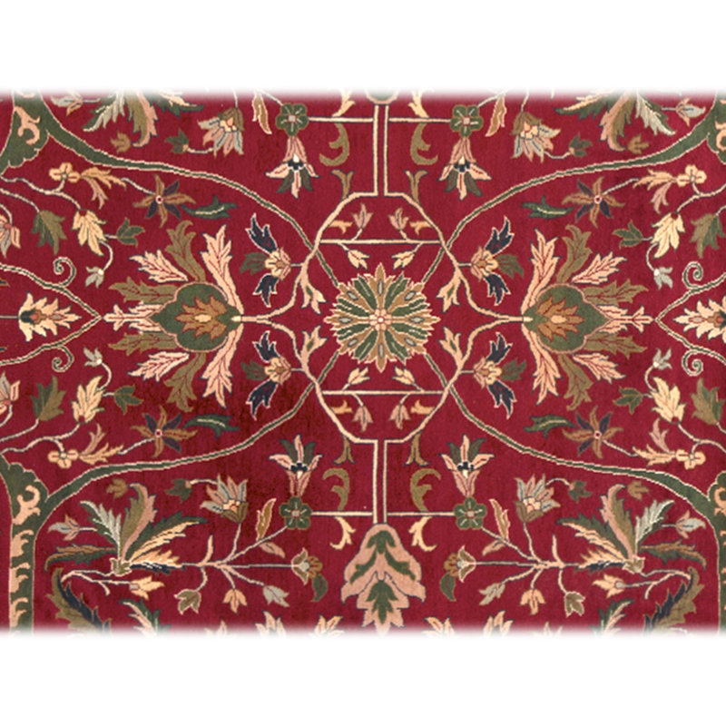 Hand Knotted Wool Oriental Area Rug in Red And Blue
