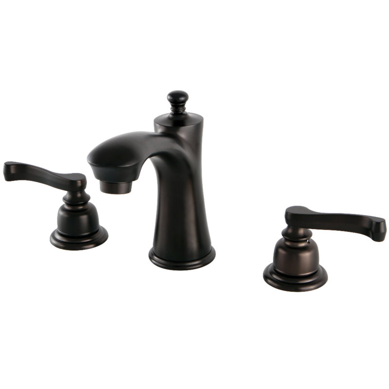 Kingston Brass Royale Two-Handle 3-Hole Deck Mount Widespread Bathroom Faucet with Retail Pop-Up Drain, Oil Rubbed Bronze