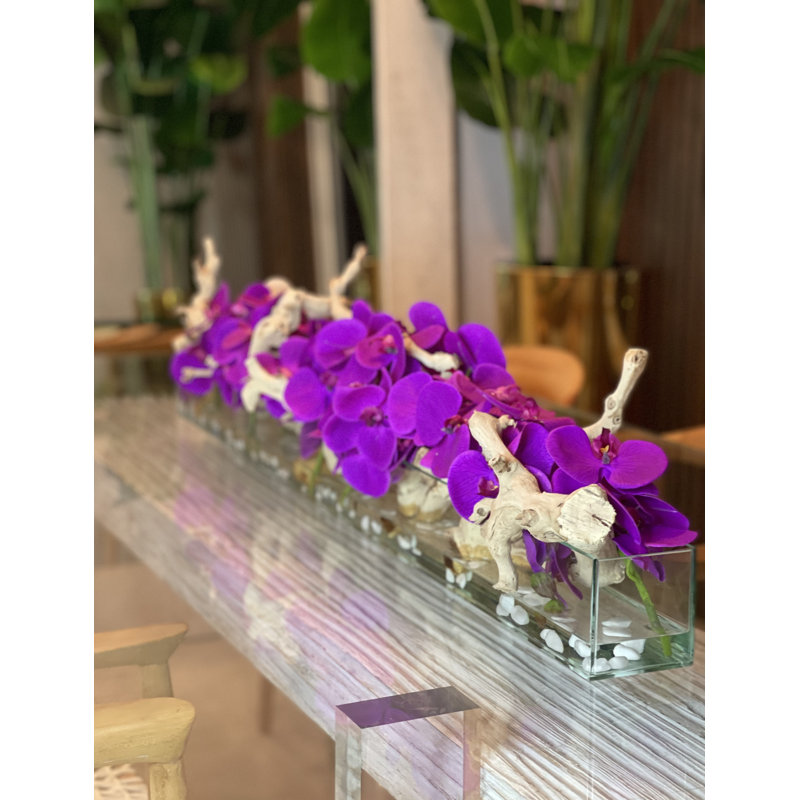Orchid Floral Arrangement in Planter, Purple