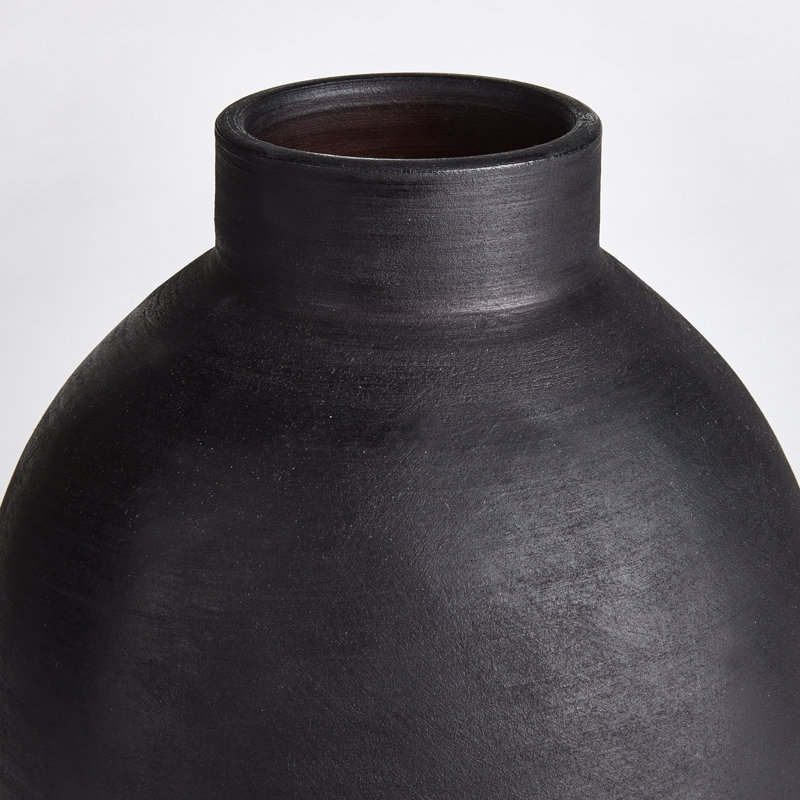 Analia Handmade Table Vase, 12.75" H x 9.5" W x 9.5" D, Ecru