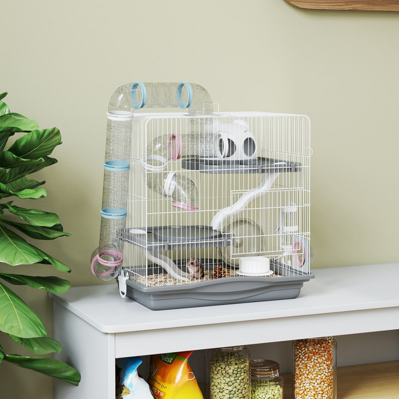 3-Tier Hamster Cage Gerbil Cage for Dwarf Hamsters 45 x 30 x 45 cm