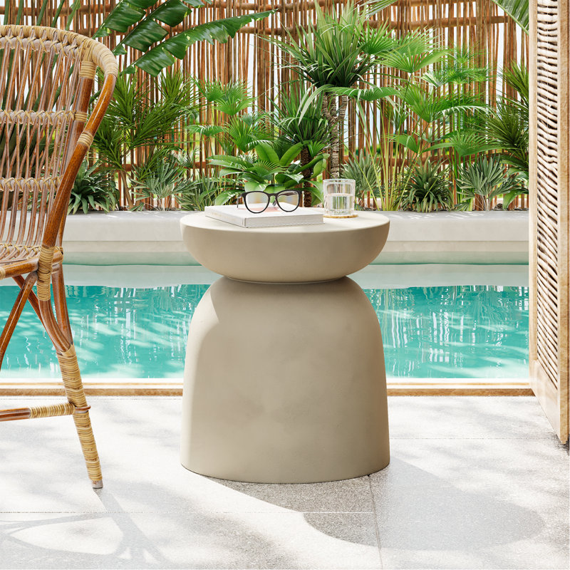 Table d'appoint pour l'extérieur, table d'appoint, table d'appoint de salon, gris clair