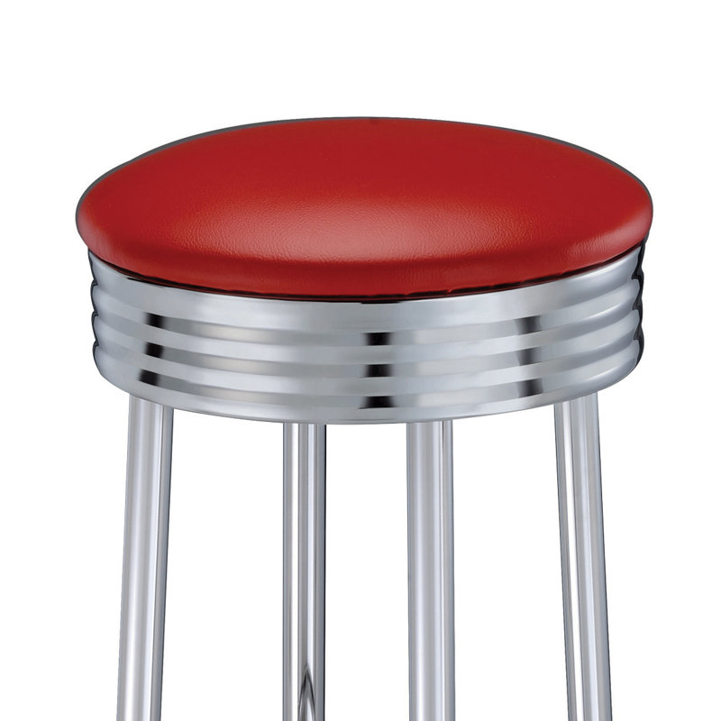 Tabouret pivotant 30 po Sayville, Simili cuir rouge