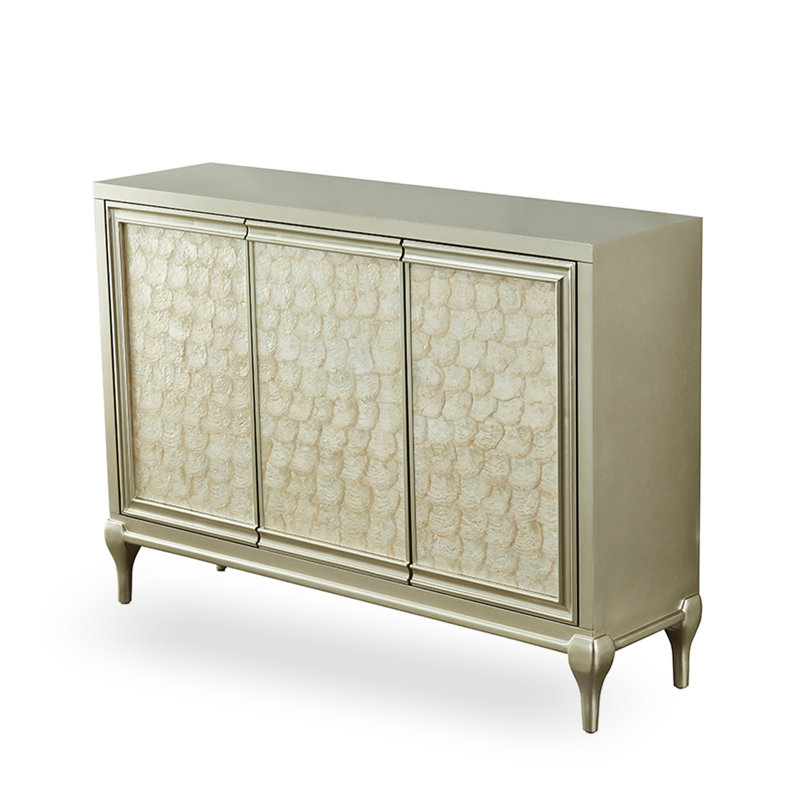 Buffet champagne argent massif et bois manufacturé