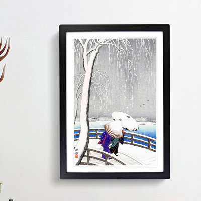 Two Women on Yanagi Bridge by Ohara Koson - Picture Frame Painting Print