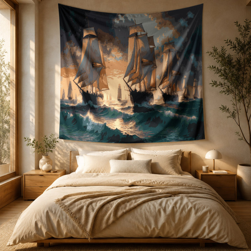 Tapisserie murale nautique, 51 po x 60 po