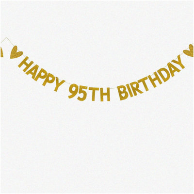 20th Birthday Red Glittery Bunting Banner