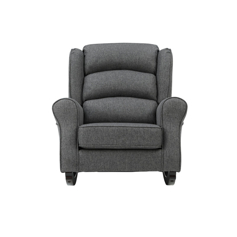 Chaise berçante Fabien en tissu gris