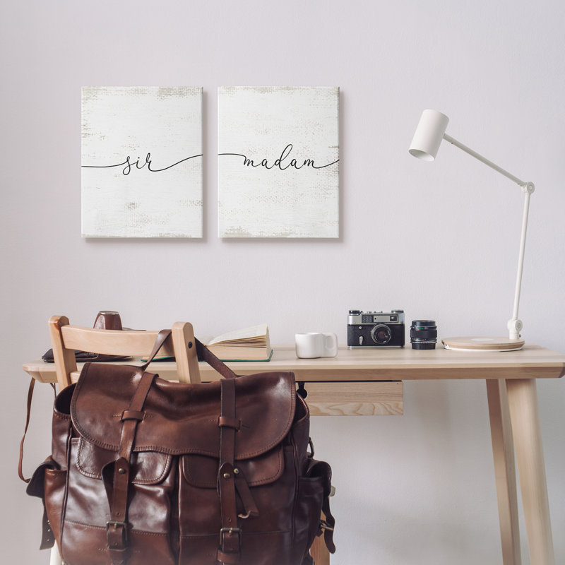 «Charmant Madam & Sir Calligraphy Simple Rustic» par Lil '' Rue, L 16 po x H 20 po, Toile tendue