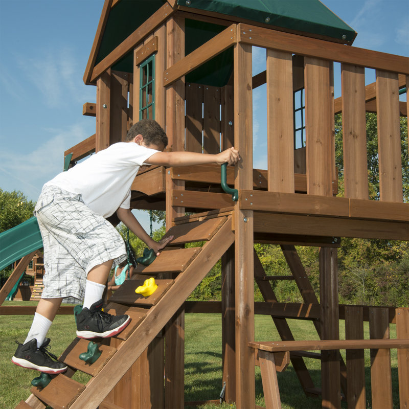 Knightsbridge Plus Large Wooden Swing Set with Canopy Roof