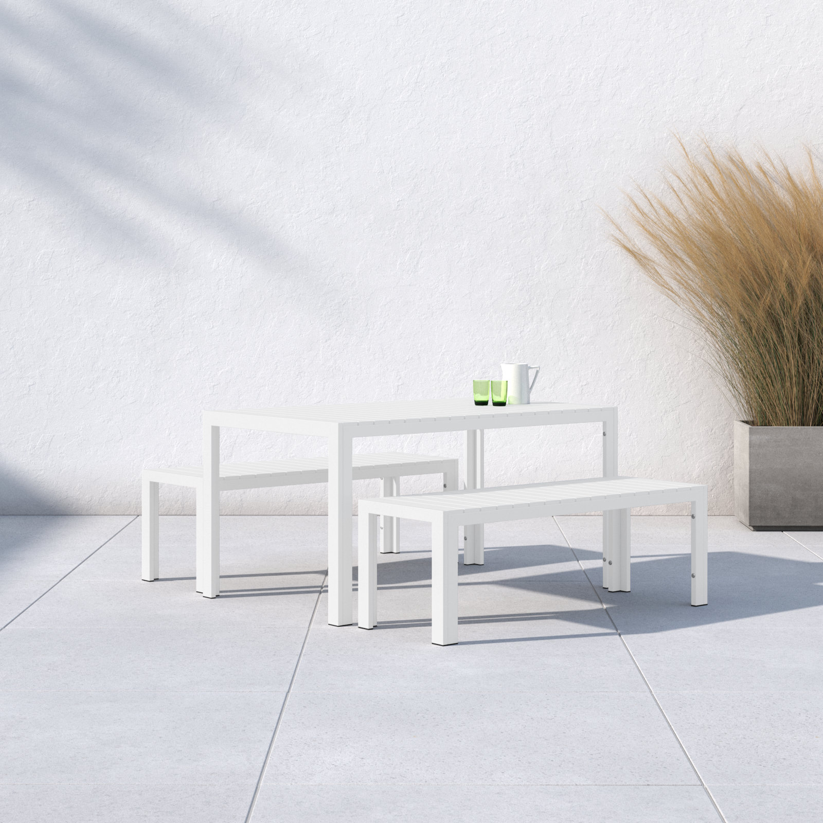Joel 59" Patio Dining Set, White