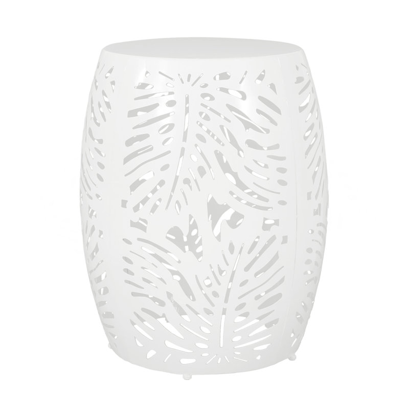 Metal End Table -Large, White