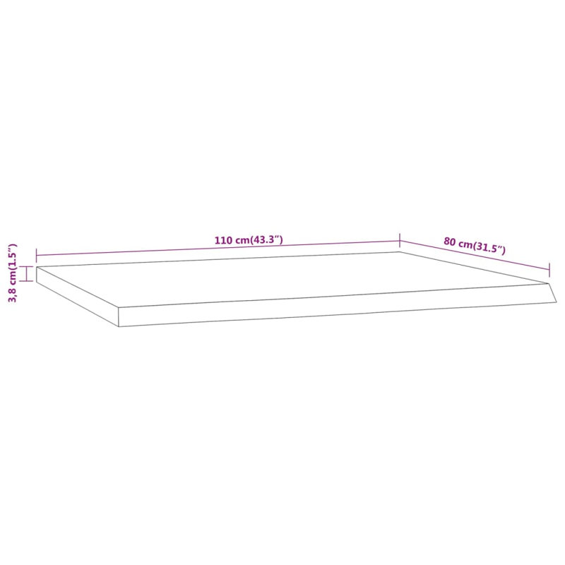 Starkes Desk Table Top, 3.8cm  H  x  110cm  W  x  80 cmD