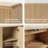 58" 4-Door Buffet Sideboard with Adjustable Shelves, Stripe Pattern, Wavy Lower Edge, for Kitchen, Living Room, Dining Room Storage-2118581116