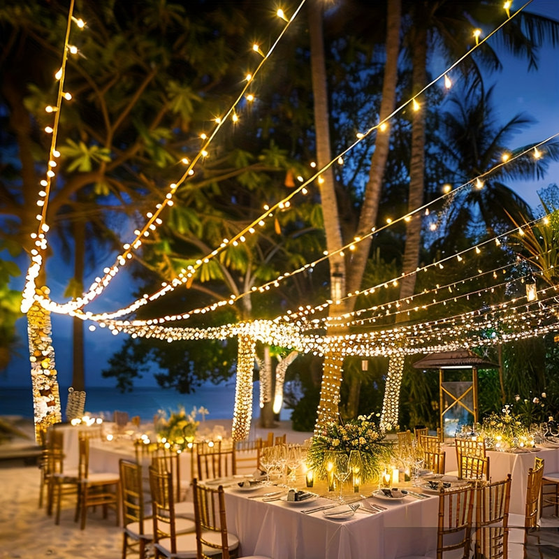 500 guirlandes lumineuses à DEL de 164 pi avec fil blanc chaud, 8 lumières guirlande de Noël connectables à l'intérieur et à l'extérieur pour la chambre à coucher, guirlande lumineuse scintillante pour la fête de mariage