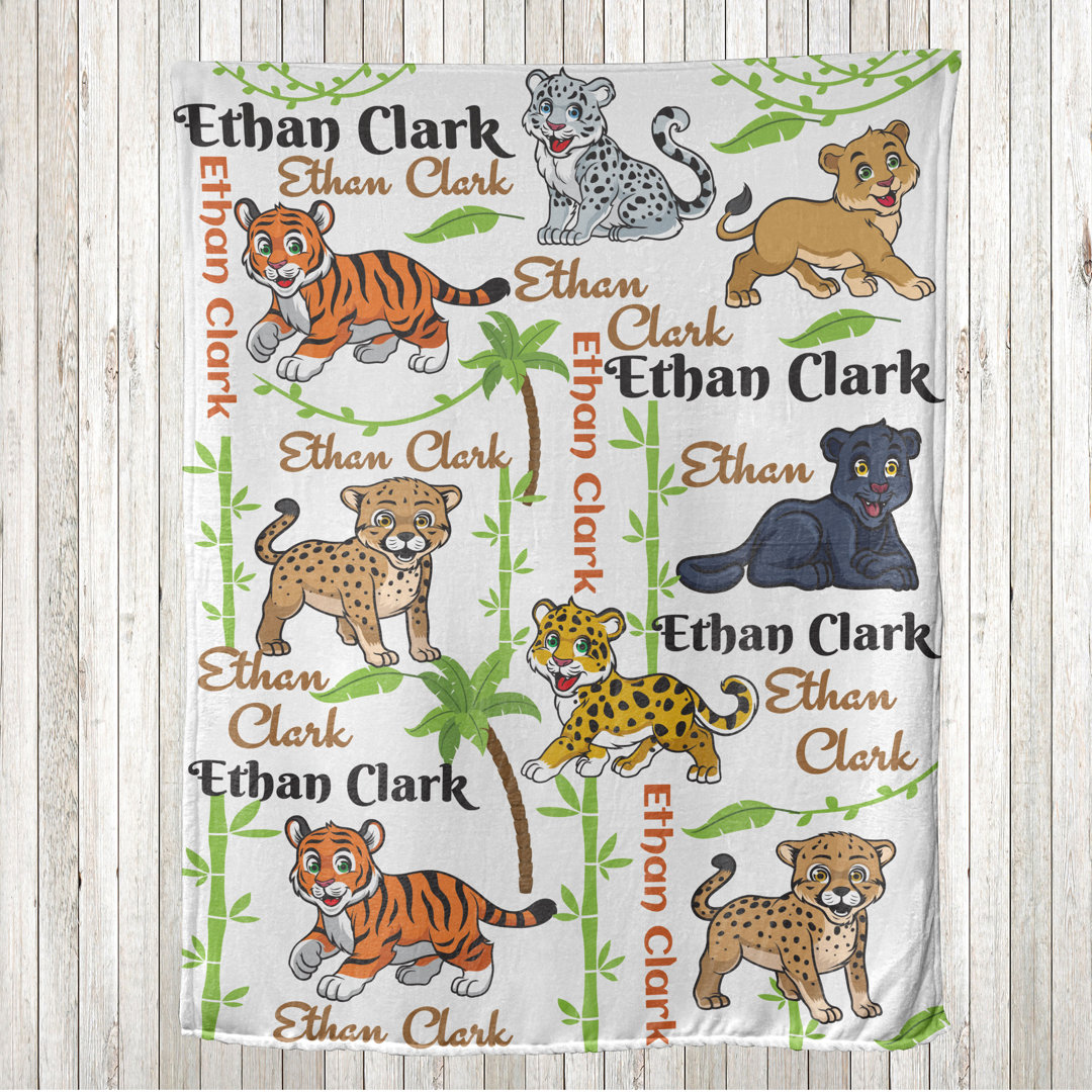 Personalized Fleece Throw Ambesonne 