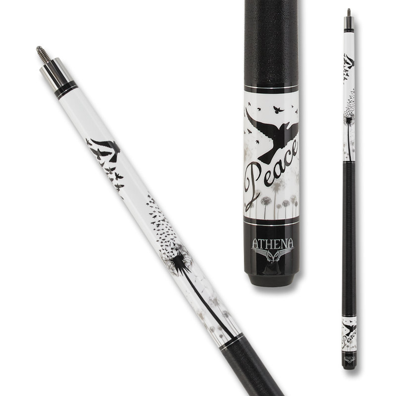 Athena White and Black Maple Wood Pool Cue, 20oz
