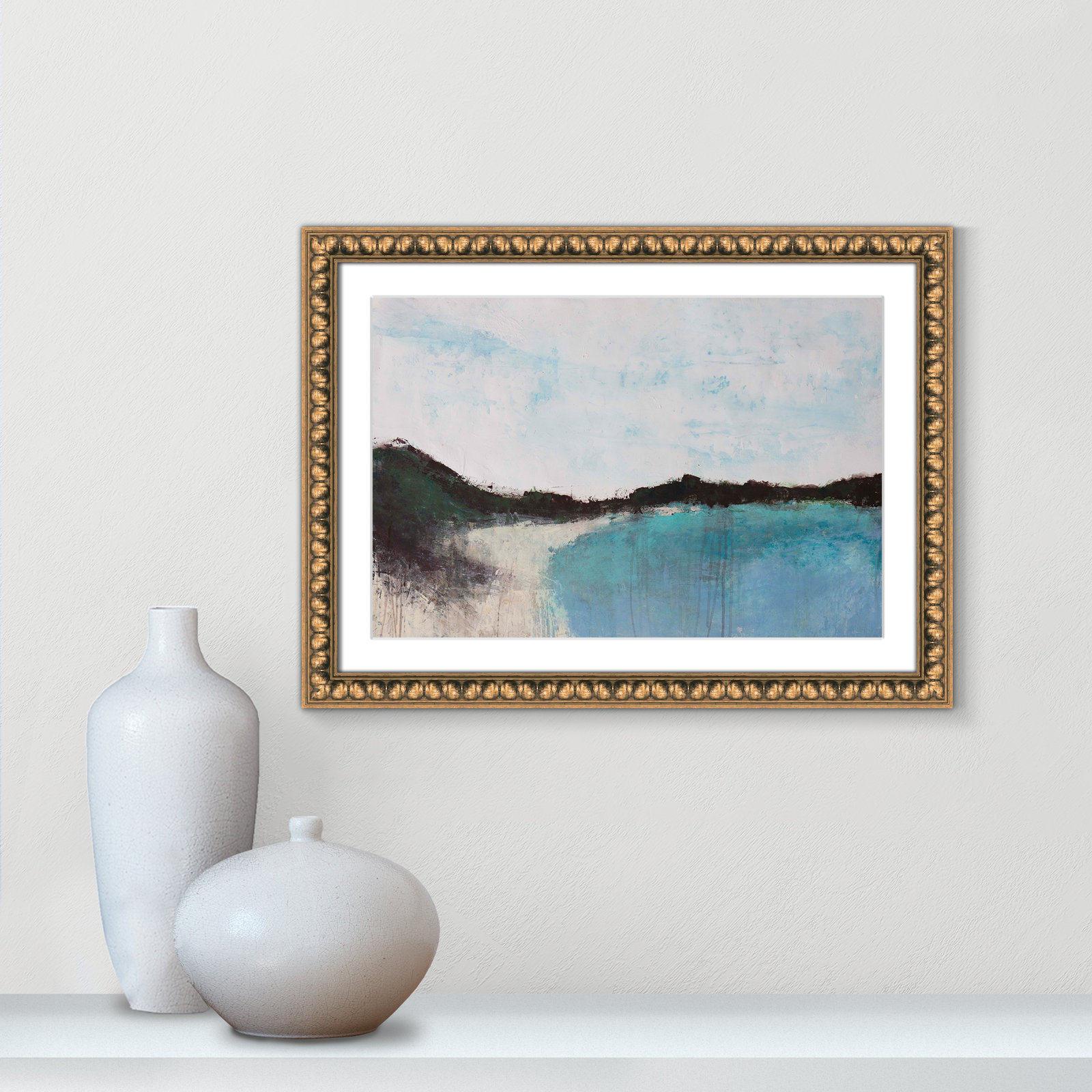 Mountainside Lakeview III Print, 18" H x 24" W x 0.75" D, Gold Framed