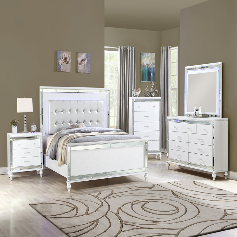 Commode 5 tiroirs Sterling, Blanc