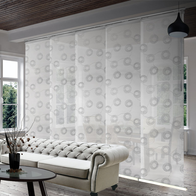 Rail à panneau simple blanc Sion, largeur du panneau: 23,5 po, L 110 po x L 94 po, Nickel satiné