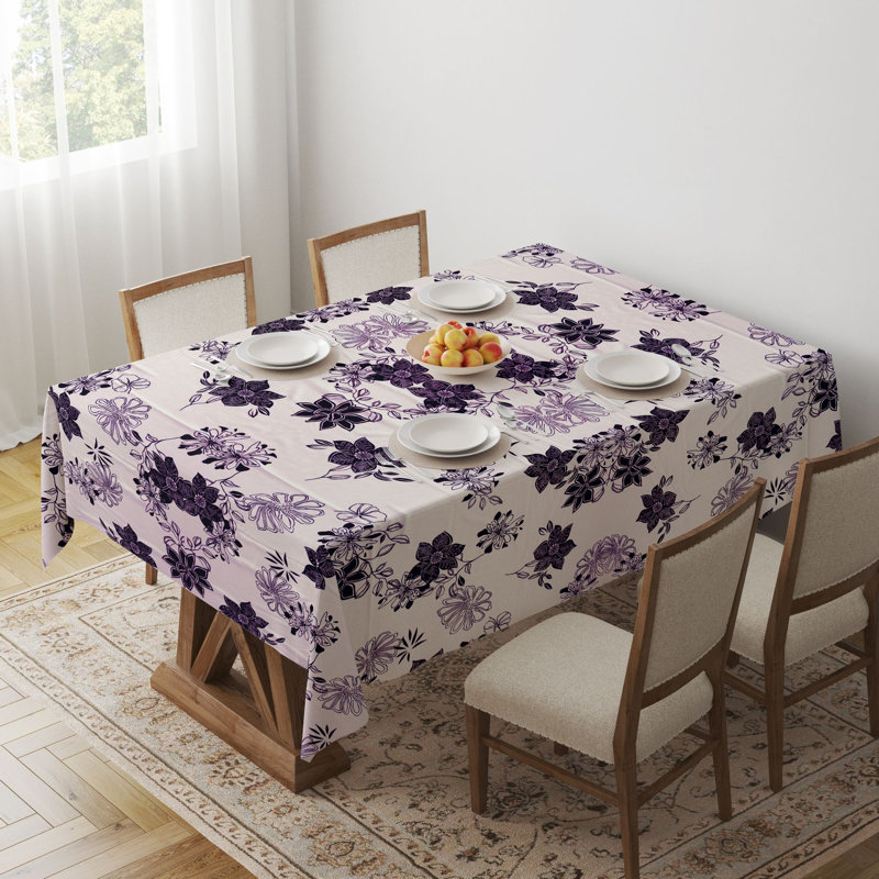 Nappe de qualité supérieure (55 x 71 pouces), 65% coton / 35% polyester, facile à nettoyer | Lavable à la machine, va au sèche-linge, repasse | Parfait pour la salle à manger, les fêtes et les occasions spéciales, design élégant et durable