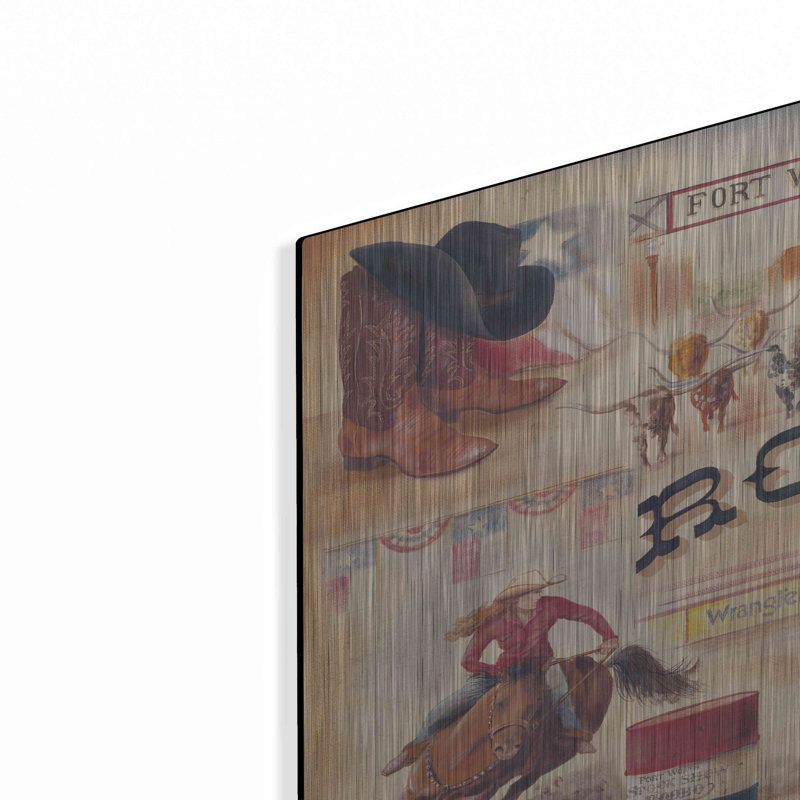 "Rodeo" par Pam Britton sur métal, H 16 po x l 24 po