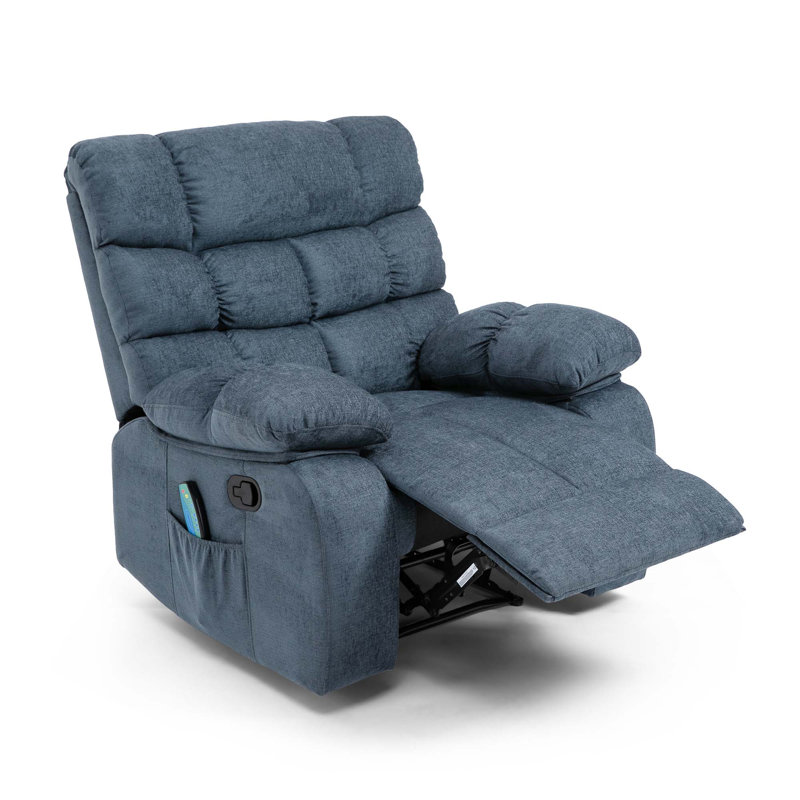 Modern Massage Recliner, Charcoal Fabric