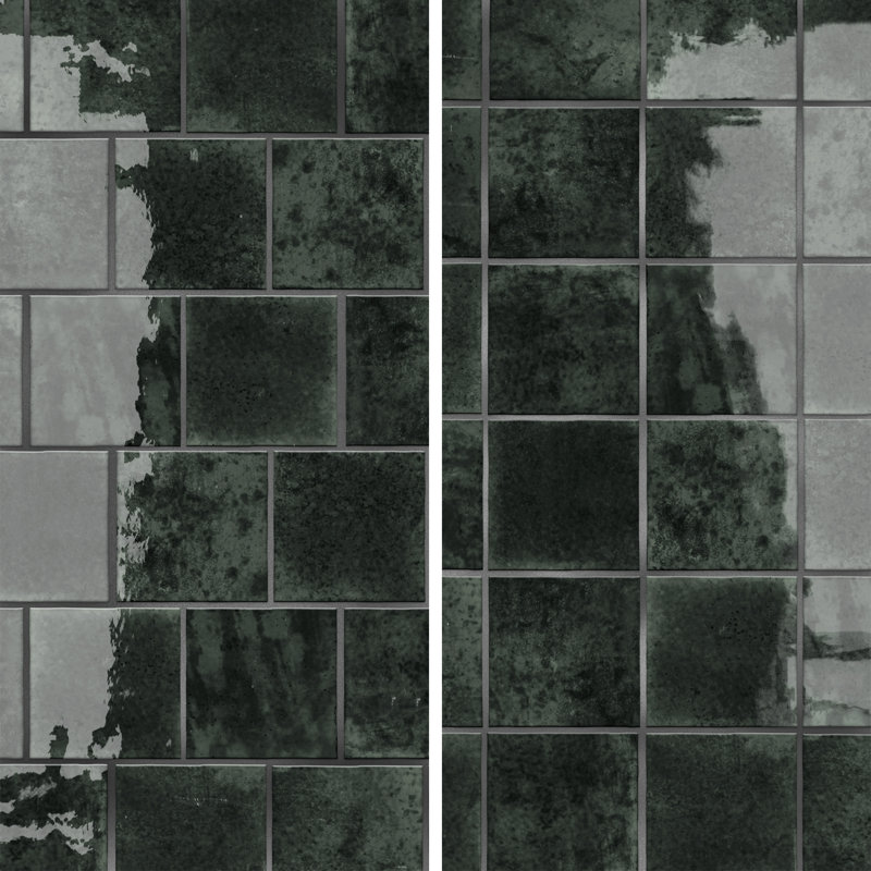 Menorca 4 In. X 4 In. Ceramic Wall Tile, Forest Black