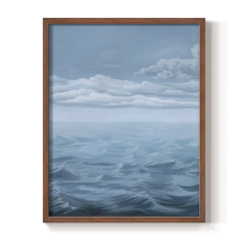 «Roiling Sea II», reproduction encadrée - bois massif, H 15 po x l 12 po, Noyer