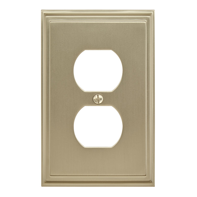 Mulholland 1-Gang Duplex Outlet Wall Plate, Golden Champagne