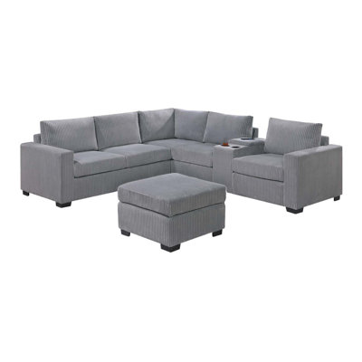 4-Piece Sectional Set W/ Ottoman by Ebern Designs
