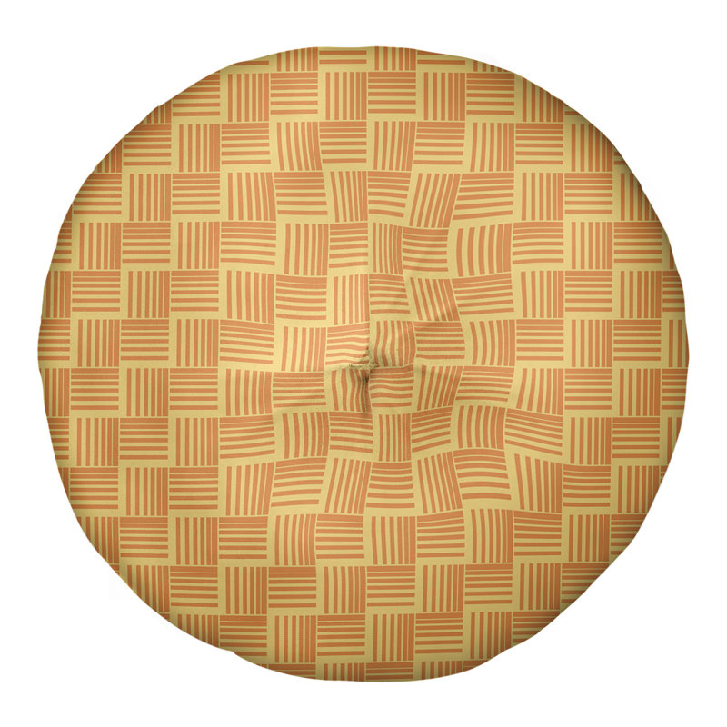 Coussin de sol classique à rayures Baskettressées, 30 po x 30 po, Jaune/orange