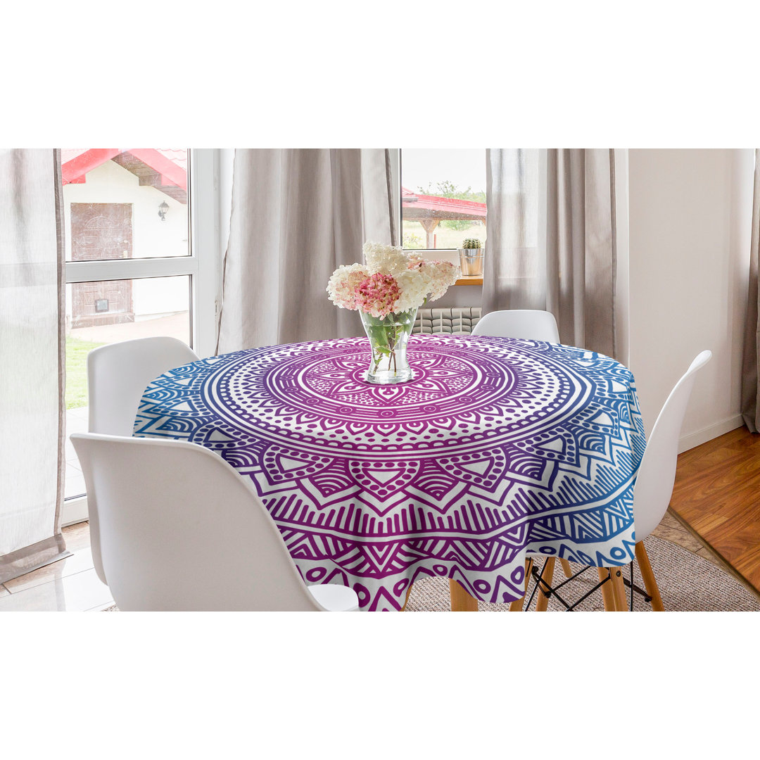 Tischdecke, Mandala Pattern, Blue White and Violet