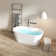 59" x 29.5" Acrylic Freestanding Soaking Tub with Chrome Overflow and Quick Drain