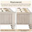 Base de lit en bois massif, lit plateforme très grand avec tête de lit, tête de lit haute en bois naturel, pas de sommier tapissier, beige-1932876971-1932876966
