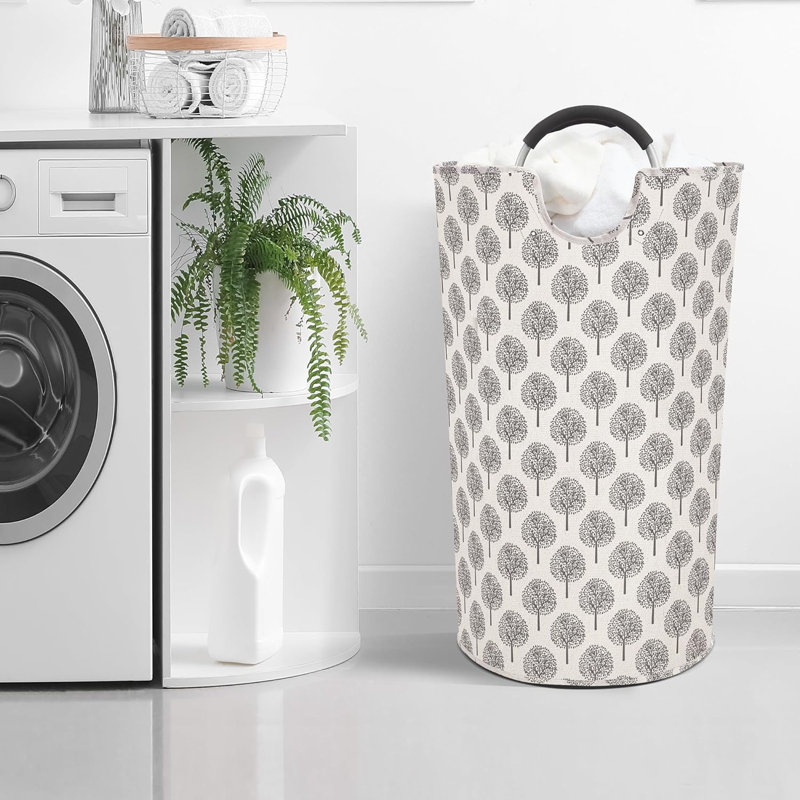 2 Pack 90L Large Laundry Basket Freestanding Laundry Hamper, Collapsible Laundry Baskets Waterproof Laundry Bag With Padded Handles, Folding Tall Clothes Hamper, Tree