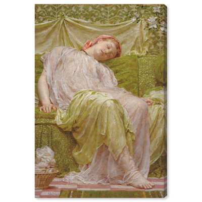 Art Remedy Classic Portraits Canvas, Gallery Wrapped, Workbasket by Albert Joseph Moore
