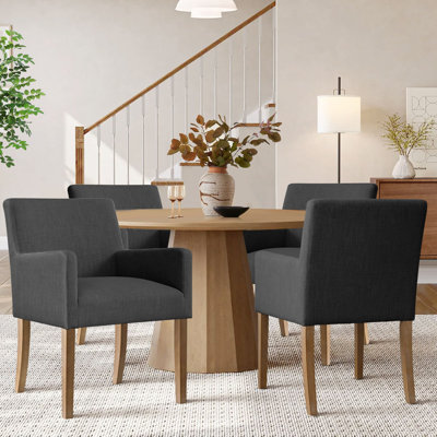 Chaise de salle à manger rembourrée en bois massif Beste