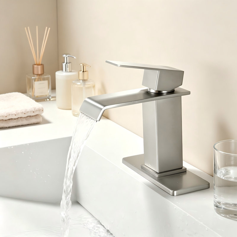 Robinet à un trou avec bonde escamotable, Brushed Nickel