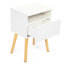Table de chevet moderne en blanc, avec tiroirs et tablette pour les espaces de vie de chambre à coucher