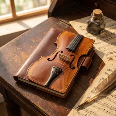 Notebook  Notebook Vintage Leather Violin Notebook