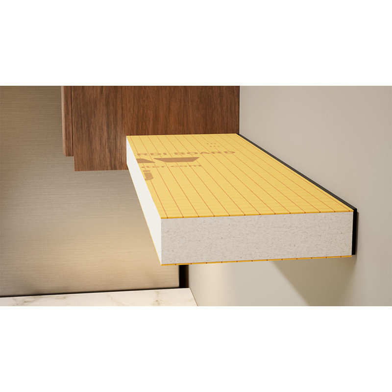 36in. × 10in. × 2in. Ready-to-Tile Free Floating Shelf with Orange  Board, 2" H x 36" W x 10" D