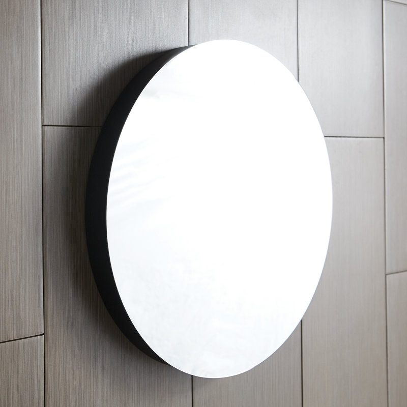 Miroir de salle de bain moderne et contemporain Solace, H 20 po x l 22 po, Chêne de minuit