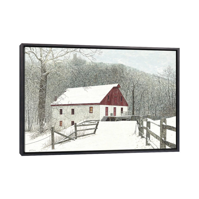 Grist Mill par James Redding - reproduction d'art, Aucun mat, Toile avec cadre noir patiné, H 26 po x l 40 po x 1,5 po